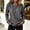 Gray, variant on Women's Crew Neck Washed Long Sleeve Top Loose Fit Vintage Textured Basic Tops for Women Blue S
