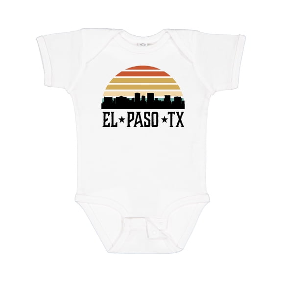 Inktastic El Paso Texas Skyline Retro Boys or Girls Baby Bodysuit