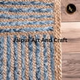 thumbnail image 4 of Jaipur Art And Craft Indian Handmade Denim Cotton Jute Rectangle Area Rug for Indoor (6x9 Sq ft), 4 of 7