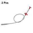 thumbnail image 3 of Herramienta de agarre flexible Uxcell de 2 piezas, gancho de limpieza de 0.47" de diámetro, 24" con 4 garras de acero inoxidable para desatascar fregaderos, plateado, 3 of 6