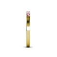 thumbnail image 4 of TriJewels 0.36 ctw Pink Sapphire and Lab Grown Diamond 7 Stone Wedding Band in 10K Yellow Gold, 4 of 7