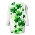 thumbnail image 4 of St. Patrick's Day Shirts, 3/4 Sleeve T Shirts for Women, Round Neck Blouse Tops Fashion Woman Casual Printing Blouse Crewneck 3/4 Sleeved T-Shirt Summer Tops, 4 of 5