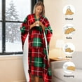 thumbnail image 2 of Catalonia Fleece Wearable Blanket Poncho for Adult Women Men, Wrap Blanket Cape with Pocket | Warm, Soft, Cozy, Snuggly, Comfort Gift, No Sleeves | All-Season, Gift Idea, Red Plaid, 2 of 6