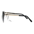thumbnail image 3 of Womens Futuristic Robotic Rimless Oversize Cateye Hornrim Sunglasses Smoke, 3 of 4