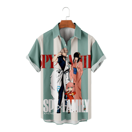 

MLFU Anime Unisex Youth Casual Hawaiian Shirt Funny Lightweight Clothing for Boys 5-14 Years