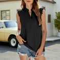 thumbnail image 2 of Annhoo Womens Tank Tops Lace Cap Sleeve V-Neck Lightweight Tunic Shirts Trendy Summer Business Dressy Blouse, 2 of 5