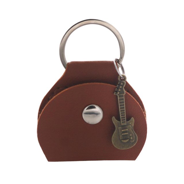 LQQDREX Guitar Picks Holder Case, Leather Guitar Picks Case Holder, Keychain Plectrum Key Fob C-ase Bag, for Musical Instruments G-uitar and Bass