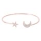 thumbnail image 1 of Moon Bracelet Rhinestone Opening Beautiful Stars Adjustable Fashionable Shining Bracelet for Woman (Rose Golden), 1 of 2