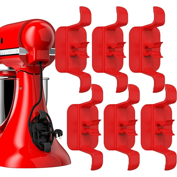 Cord Holder for Kitchen Appliances, 6Pcs Cord Holder Cords Wrap with Plug Holder, Shark Cord Organizer for Small Home Appliances, Kitchen Blenders, Coffee Makers, Air Fryers (6Pcs, Red)