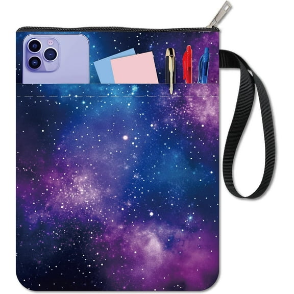 Stars in Space Book Sleeve Protector with Zipper Waterproof Canvas Pouch Double-Sided Covers for Book Lovers Hardcover Notebook Bible Journal Textbooks Paperbacks Student 11 x 8.66 Inch Bag diy