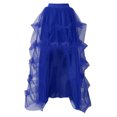 thumbnail image 2 of Yuncity Women Skirts Solid Color High Waist Elastic Maxi A-Line Mesh Asymmetrical Ruffle Summer Leisure Evening Ceremonies Wear Women's Skirts Size XL Blue, 2 of 5