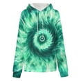 thumbnail image 5 of BiZtdJrK Trendy Sweatshirts for Women Tie Dye Long Sleeve Casual Hooded Sweatshirt Drawstring Regular Fit Hoodie Pullover with Kangaroo Pocket Green XXL, 5 of 8