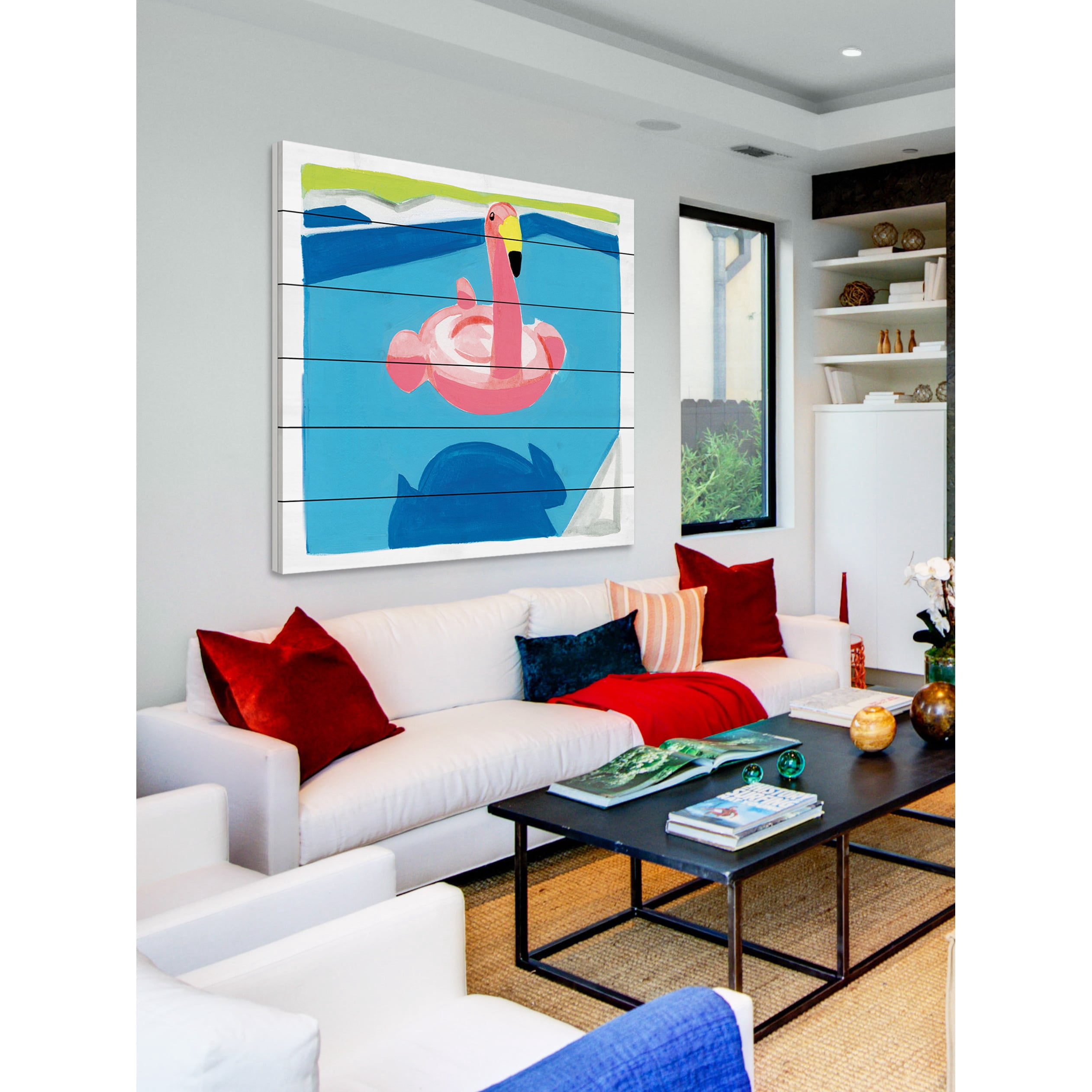 Marmont Hill "Pool Float" By Molly Rosner Painting Art Print On White Wood, 24.0" x 1.5"