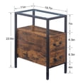thumbnail image 5 of VECELO Nightstand with 2-Drawer, Tempered Glass Tabletop End Table Storage Shelf, Brown, 5 of 7
