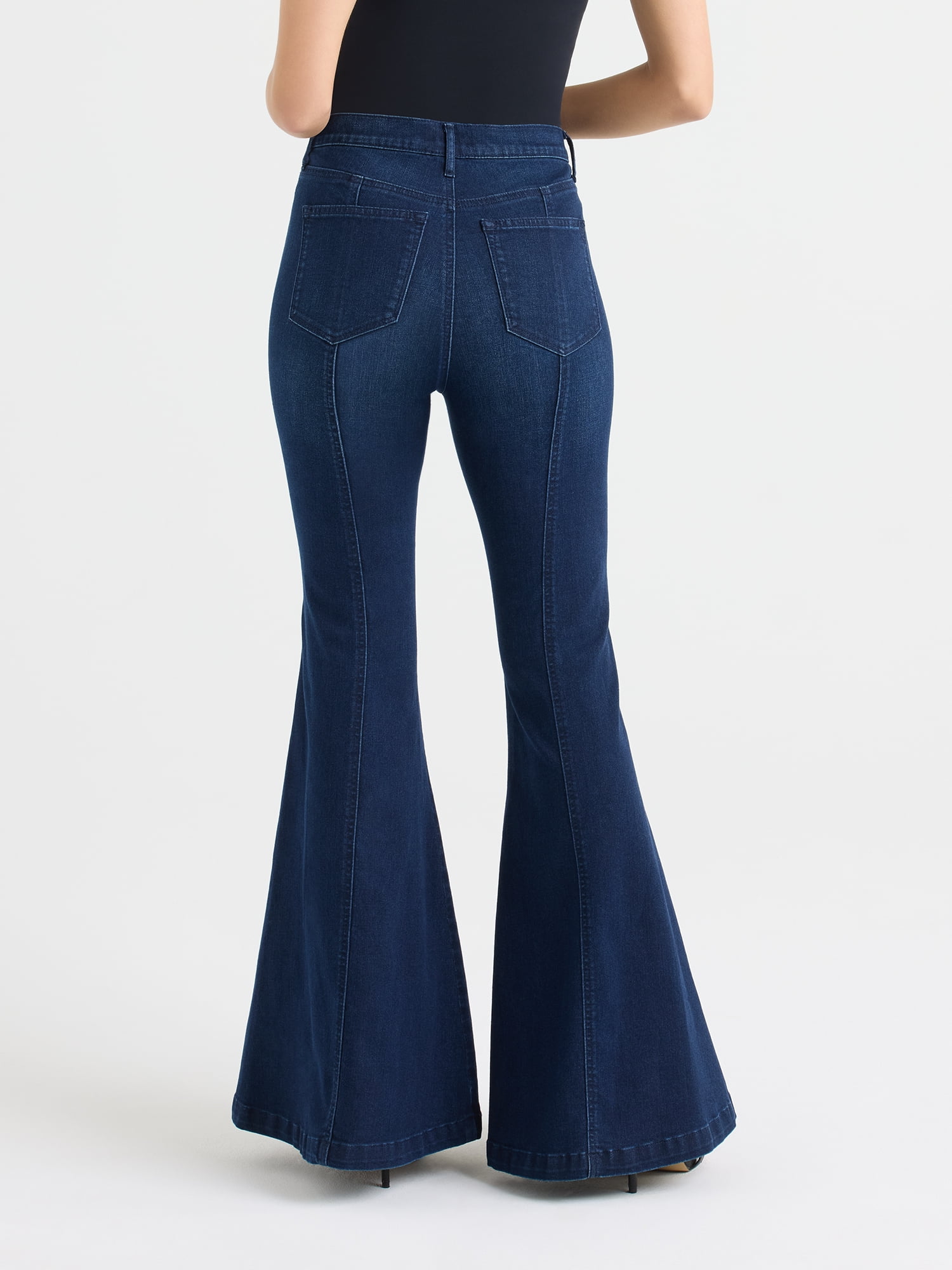 Sofia by Sofia Vergara Women's and Women's Plus Size Melisa High Rise Mega Flare Jeans, 32.5" Inseam, Sizes 0-26W
