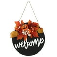 thumbnail image 1 of Letrero colgante para puerta delantera, letrero redondo de madera para puerta Exquisita mano de obra fina Respetuoso con el medio ambiente nico para Halloween NavidadCostumes Fyydes Descripción de la referencia, 1 of 6