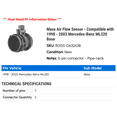 thumbnail image 2 of Mass Air Flow Sensor - Compatible with 1998 - 2003 Mercedes-Benz ML320 Base 1999 2000 2001 2002, 2 of 2