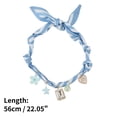 thumbnail image 3 of Unique Bargains 1 Pc Durable Scarf Necklace with Charm Adjustable Tie Statement Choker for Women Blue White, 3 of 5