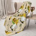 thumbnail image 4 of Throw Blanket for Couch Sofa and Bed, Gnomes Bees And Sunflowers Super Soft Plush Throw Blanket, Fuzzy Cuteness Comfy Warm Washable Flannel Blanket & Throws for All Season 40"x30", 4 of 7