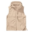 thumbnail image 5 of MaFYtyTPR Women's Sleeveless Zip Up Hoodie Vest Lightweight Casual Hooded Jacket with Chest Pockets for Outdoor Activities Khaki XXXL, 5 of 7