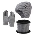 thumbnail image 2 of DcGZvy Women and Men Winter Hat Scarf Gloves Set of 3 Fleece Lined Knit Hat Warm Neck Scarf Gloves for Cold Weather, 2 of 4