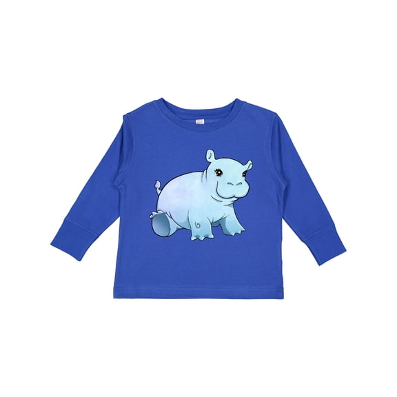 Inktastic Cute Baby Hippo Boys or Girls Long Sleeve Toddler T-Shirt