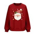thumbnail image 4 of Sakmal Women Christmas Sweatshirts Red Plus Size Crew Neck Tops Fashion Santa Claus Sweatshirt for Women, 4 of 7