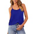 thumbnail image 4 of Blue Women's Tanks, Tank Top For Women Adjustable Spaghetti Strap Camisole Scoop Neck Sleeveless Top S 3Xl,Women's Tanks & Camis M, 4 of 9