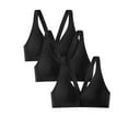 thumbnail image 1 of Kelon Bra On Sale Women's Nylon Underwear Pack Of 3 Womens Front Closure Bra Racerback Plus Size Unlined Underwire Full Coverage Bras, 1 of 3