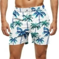 thumbnail image 2 of hlysgo Mens Hawaiian Swim Shorts Trendy Palm Tree Printed Board Shorts no Liner Summer Travel Swim Trunks Quick Dry Bathing Suits Blue XXXXXL, 2 of 6