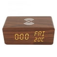 thumbnail image 1 of Reloj LED De Madera, Reloj Despertador Digital De Madera Día De La Semana Diasplay 3 Dimmer Para El Hogar ANGGREK Wireless Charging Alarm Clock, 1 of 8