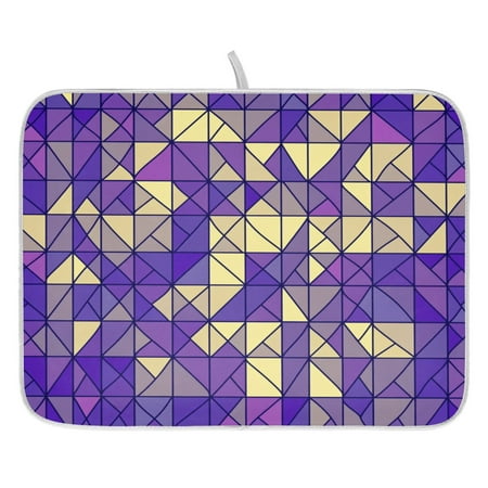 

Purple Abstract Pattern Dish Drying Mat for Kitchen Quick Drying Absorbent Soft Durable 16 x 18