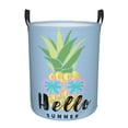 thumbnail image 2 of YFYANG Waterproof Laundry Hamper, Blue Graffiti Pineapple Laundry Basket Oxford Fabric with Handle Foldable, S, 2 of 8
