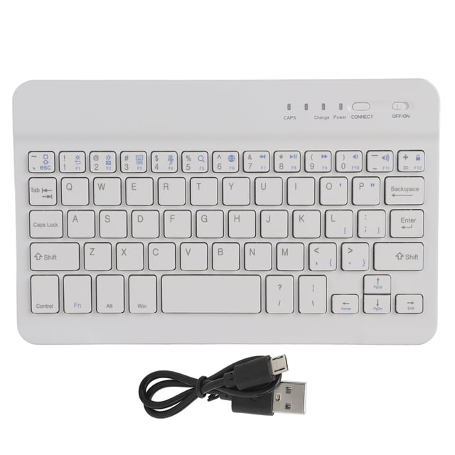 Mini teclado Bluetooth portátil 59 teclas Tablet suministros de computadora blanco 7 pulgadas HB028