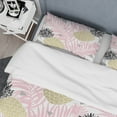 thumbnail image 4 of Designart 'Golden Pineapple Pink Leaves' Mid-Century Modern Duvet Cover Set, 4 of 4