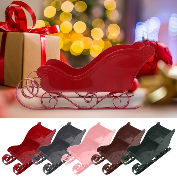 Xihbxyly Oferta de Iluminación Trineo Navideño, Muñeco de Nieve Navideño, Estatua de Copo de Nieve, Mini Trineo, Fiesta Navideña, Colgante de Árbol de Navidad, Trineo de Plástico Festivo, Cinco Color