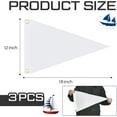 thumbnail image 3 of ABPETE 3 Pieces Nylon Pennant Flags Triangle Boat 12 x 18 Inch Blank Flag Metal Grommets for Boats Sailing Outdoor Home Indoor Gyms Businesses Party Decorations(White), 3 of 14