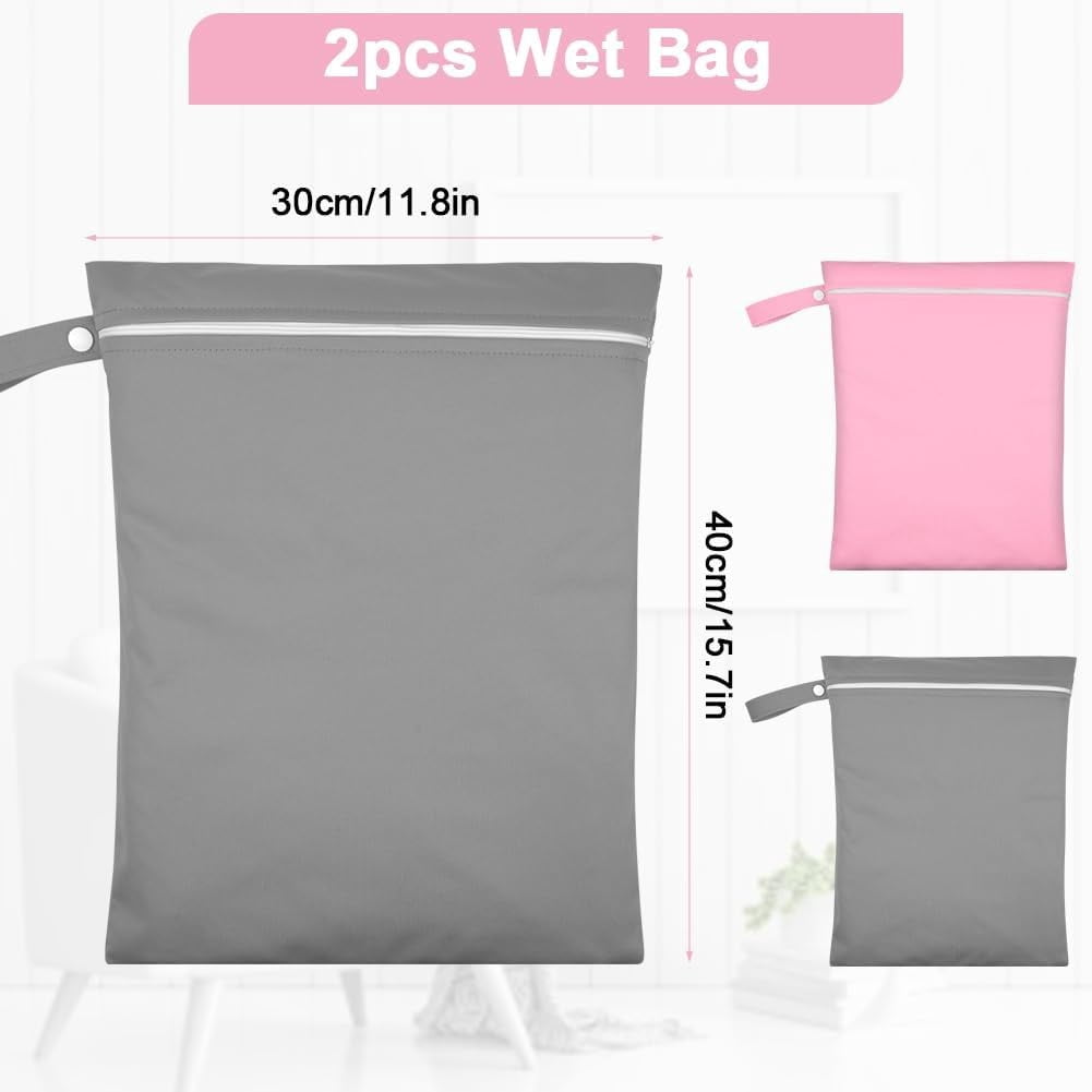 4-Pack Zippered Wet Dry Bags, Bexikou Waterproof Travel Organizer for Diapers, Swimwear, Gym, Beach