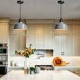 thumbnail image 2 of Claxy Dark Grey Pendant Light with White Barn Shade, 2 of 5