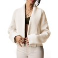 thumbnail image 3 of Cárdigan Corto para Mujer con Chal Abierto Al Frente, Chaqueta de Suéter de Larga de Moda de Otoño 2025 Arroz con Albaricoque L, 3 of 9