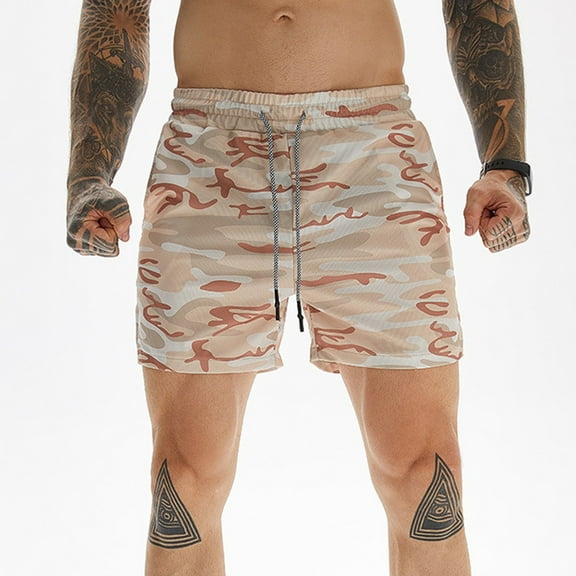 Tejiojio Men's Classic-Fit Cargo Shorts Men's Sports Shorts Summer Five Pants Quick Dry Beach Pants Stretch Breathable