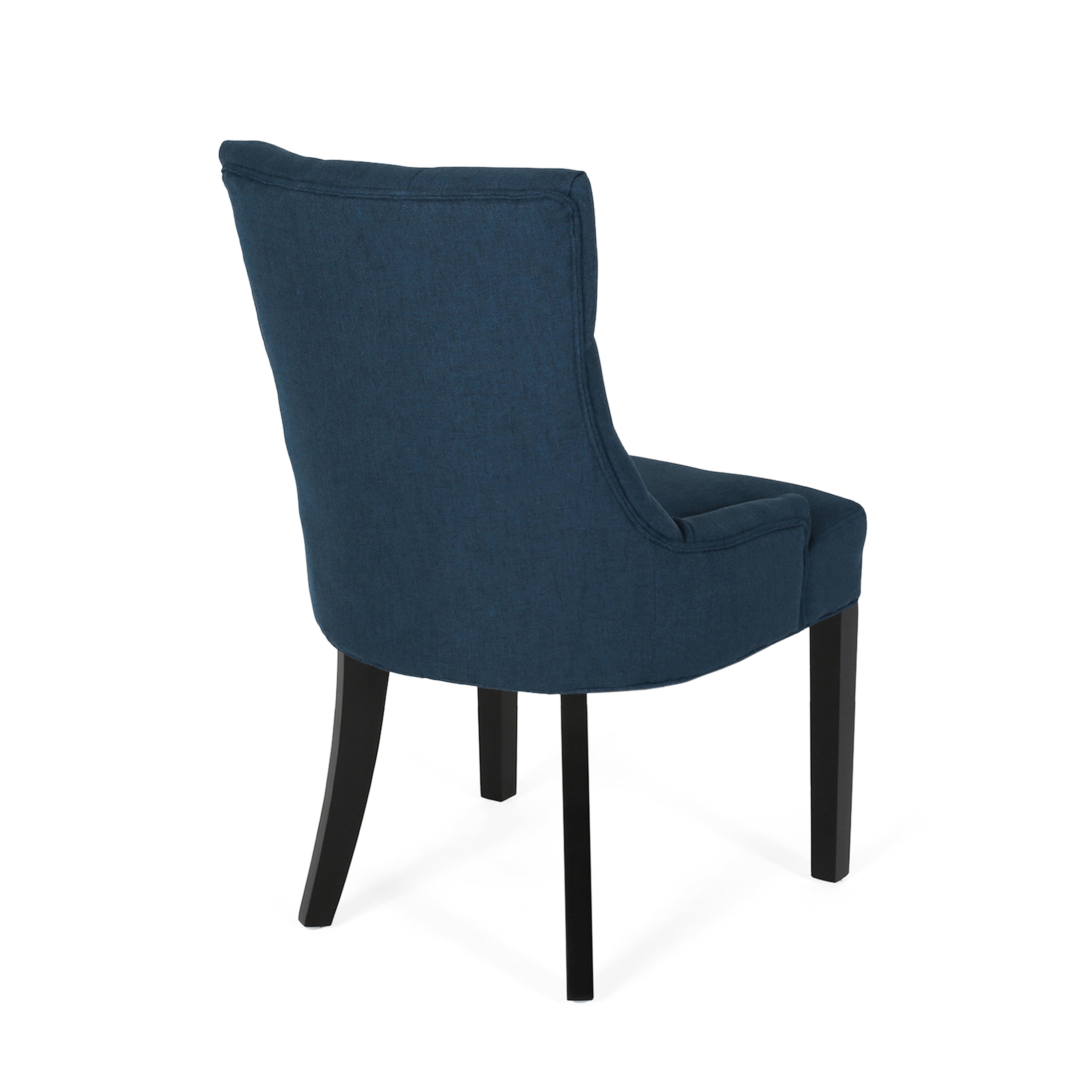 Noble House Tyler Indoor Contemporary Fabric Dining Chairs, Set of 4, Navy Blue