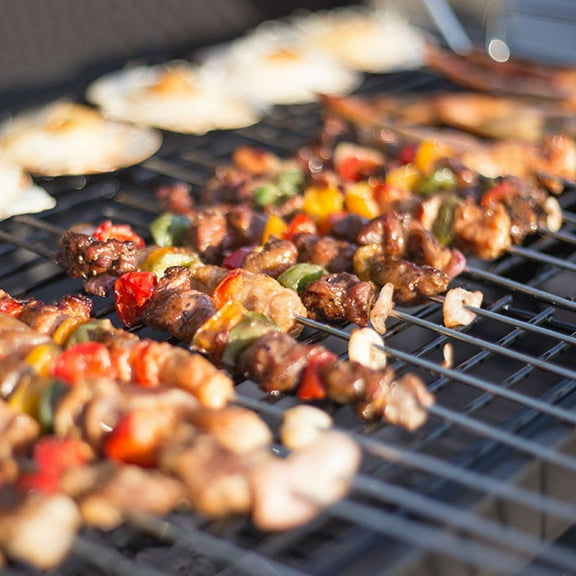 YUYUETIME 6Set Stainless Steel Kebab Bbq Skewers for Grilling Meat and Vegetables 12.2X1.2in