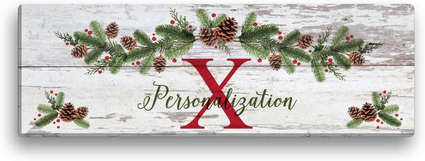 Christmas Pine Personalized 6x18 Canvas