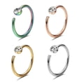thumbnail image 4 of Trayknick Nose Ring Stylish Skin-friendly Multi Colors Non Piercing Nose Hoop for Party Golden, 4 of 12
