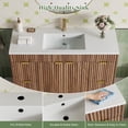 thumbnail image 6 of ASTUVIA 48" Fluted Bathroom Vanity Cabinet with 4 Drawers,Bathroom Vanity with Sink and Soft-Close Doors,Freestanding Bathroom Sink Cabinet,Brown, 6 of 10