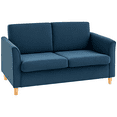 thumbnail image 1 of HOMCOM 56" Loveseat Sofa, 2-Seater Couch with Wooden Legs, Blue, 1 of 10
