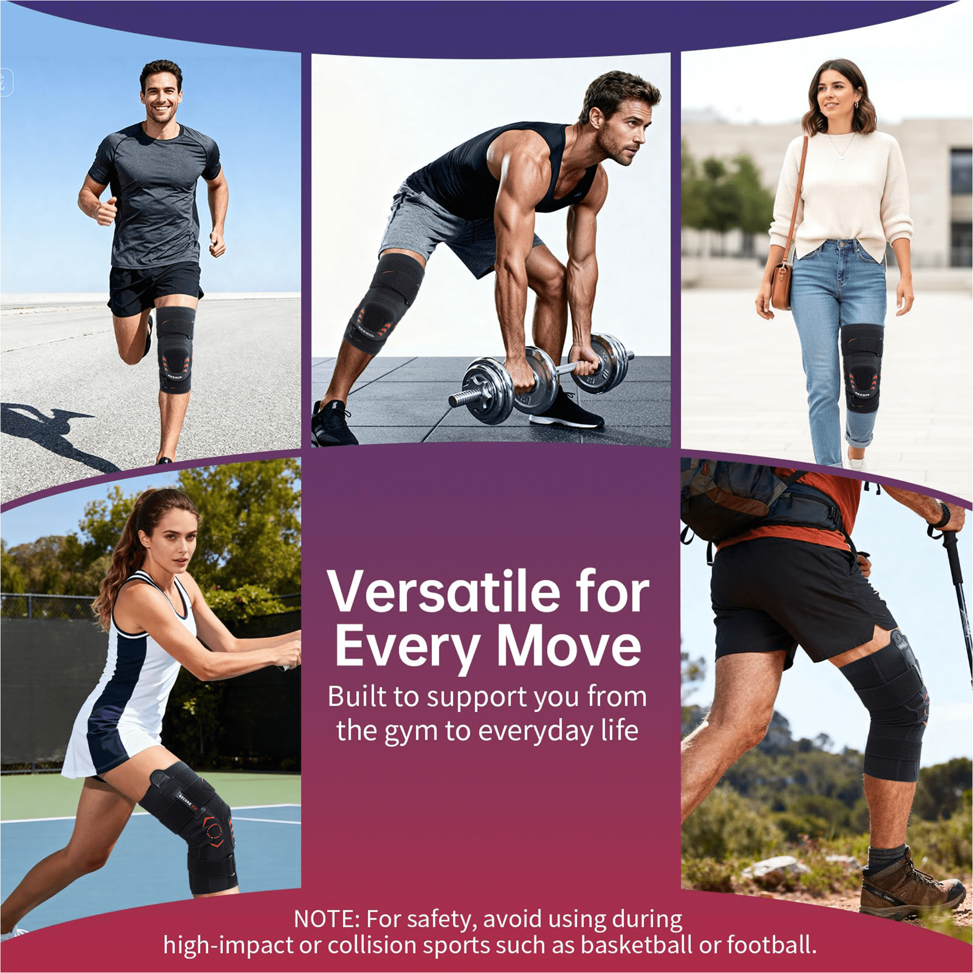 NEENCA Knee Brace with Side Stabilizers,Adjustable,Knee Sleeve for Knee Pain Women & Men, Hinged Knee Brace for Pain Relief, Patella and Ligament Support,XL