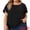 Black, variant on DARING DIVA Women's Plus Size Round Neck Pleated Tulip Sleeve Shirt Blouse 1X Brown