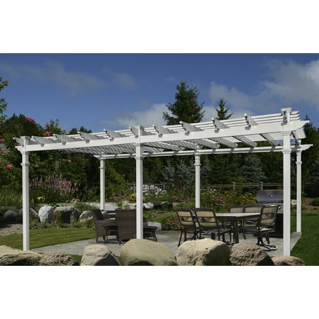 Vita 283"L x 144W x 106"H Vinyl Regency Grande Pergola, White, VA42083